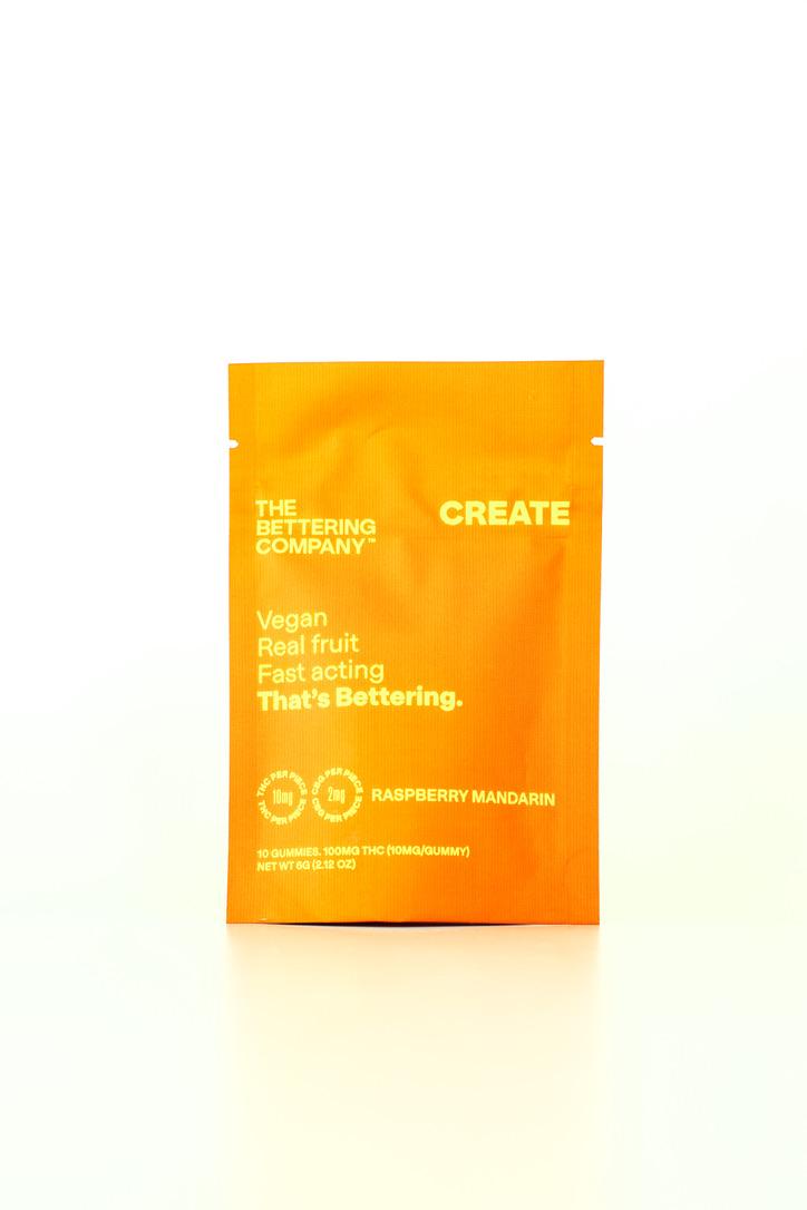 Photograph of Product: Create | Raspberry Mandarin | 5:1 | THC:CBG | 10 Pack