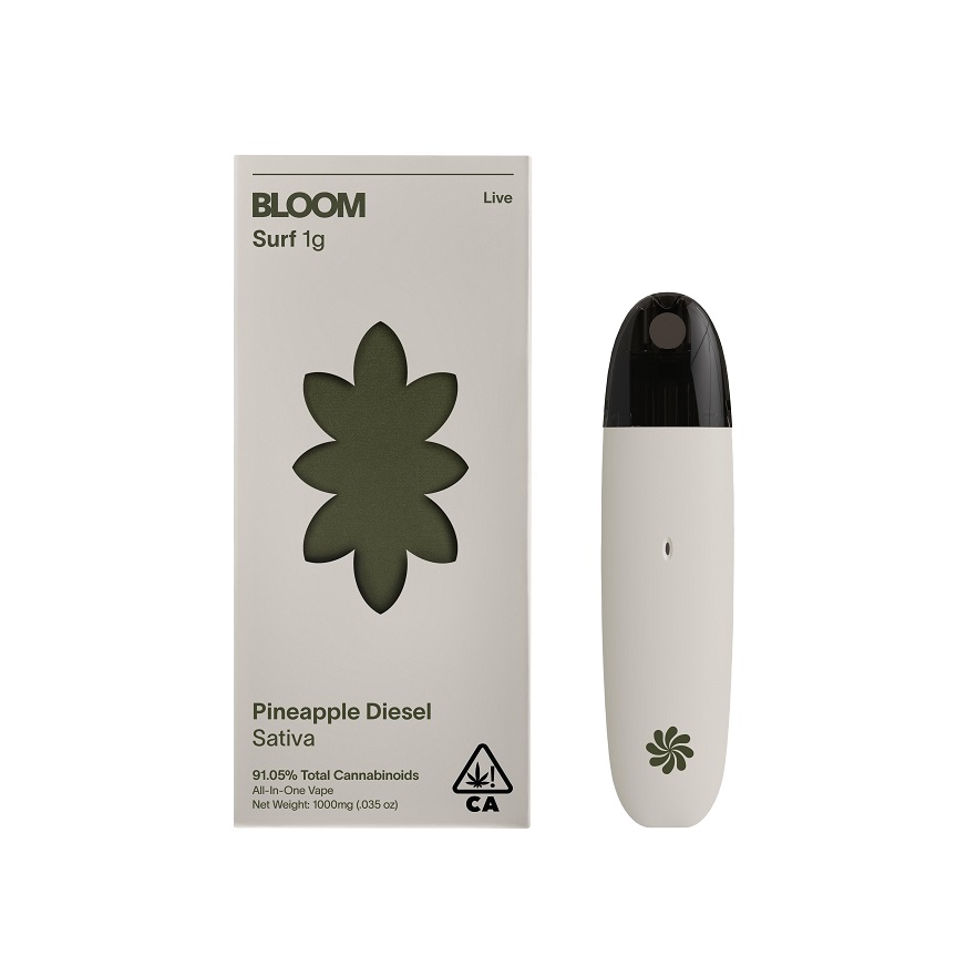 Photograph of product: Bloom 1g Pineapple Diesel Live Surf AIO Oui'd