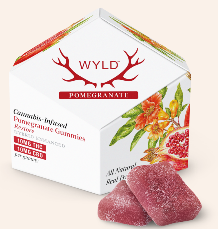 Photograph of product: Wyld - Gummies - CBD - 1:1 Pomegranate - 100mgTH-oui/100mgCBD