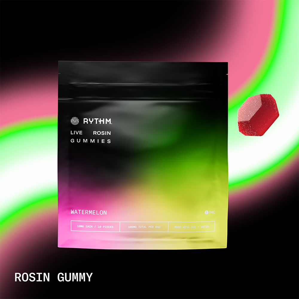 Photograph of product: Rythm | Watermelon (I) Solventless Gummies | 10 Pack (100mg)