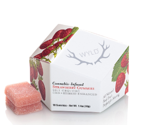 Photograph of product: WYLD | Strawberry Hybrid Enhanced Gummies CBD:TH-oui | 100mg
