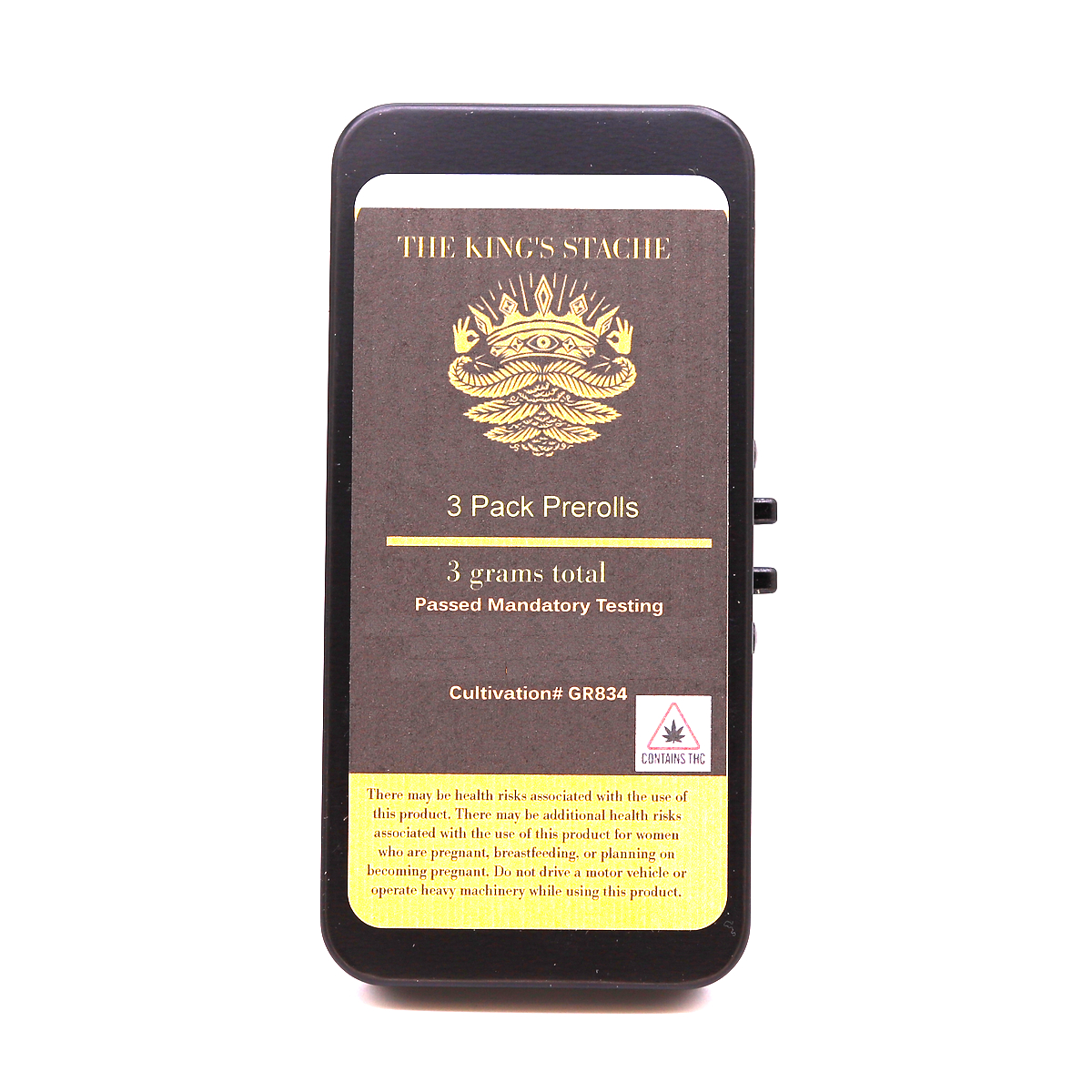 Photograph of product: The King's Stache - Peanut Butter Cherry Pie - 1g Pre-roll (3pk) - 3g