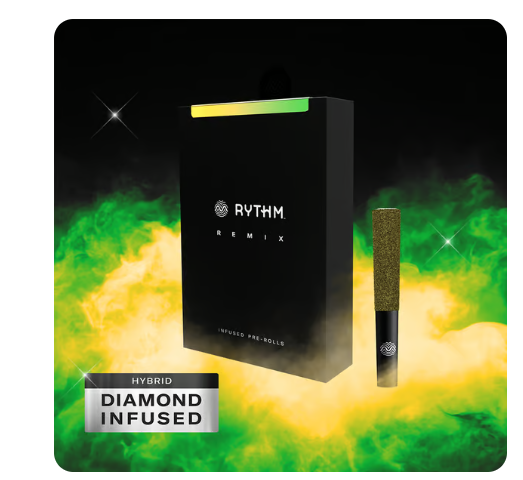 Photograph of product: RYTHM REMIX PINEAPPLE EXPRESS 5PK INFUSED PRE-ROLLS 2.5G