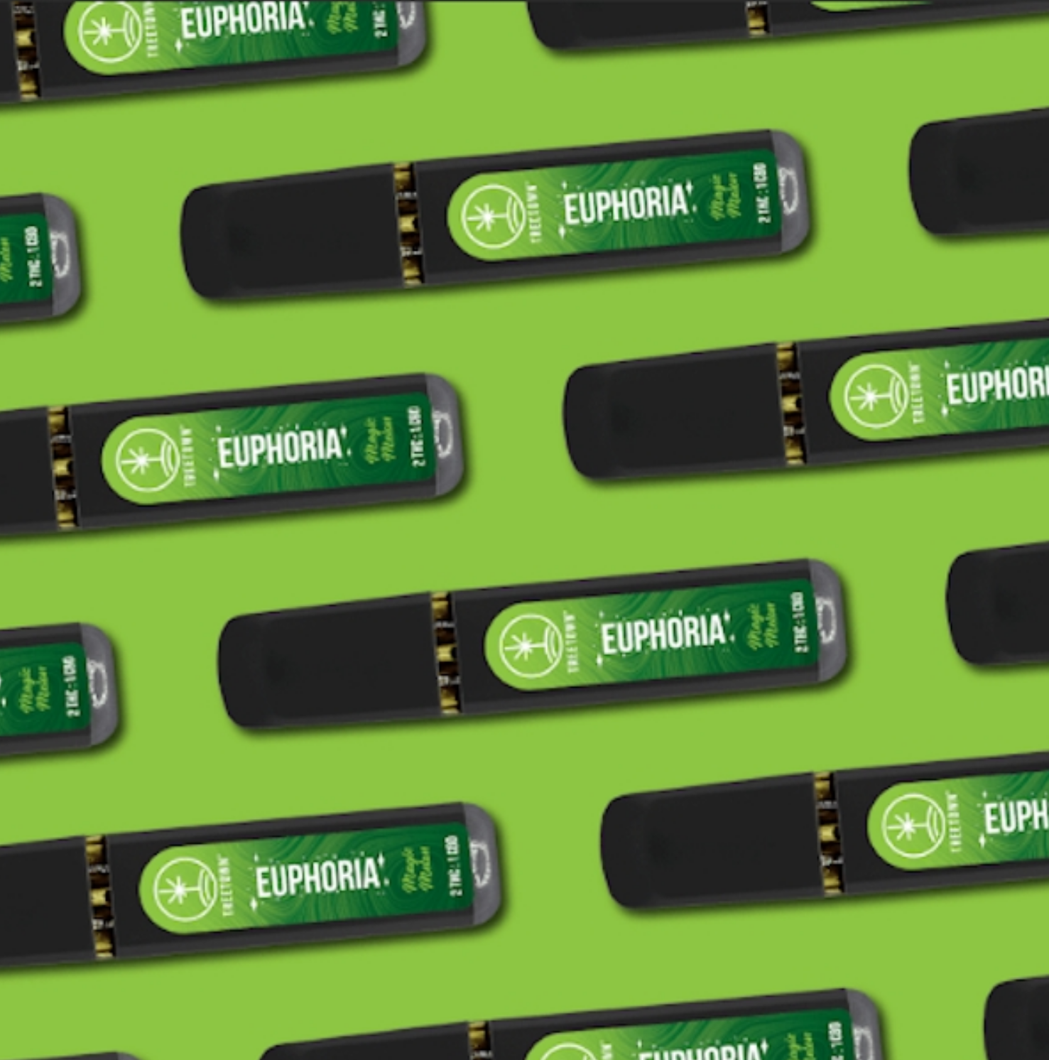 Photograph of product: Treetown - Magic Melon Euphoria 2 TH-oui:1 CBD Disposable Vape 1g