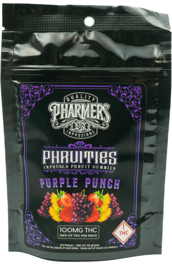 Photograph of product: Pharmers - Gummies - (H) - Purple Punch - 100mg