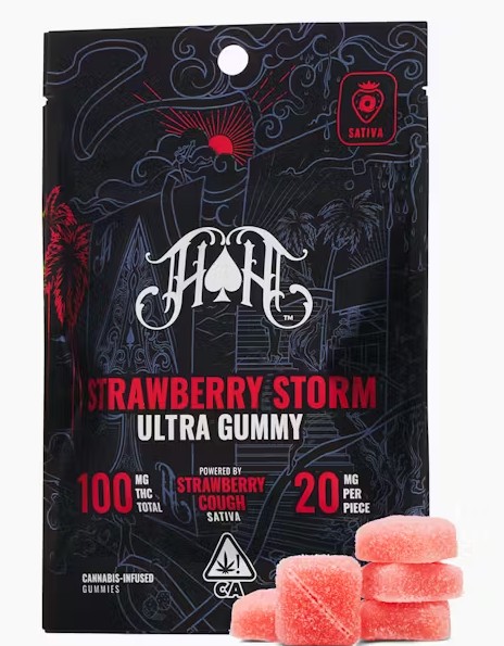 Photograph of product: HH | Strawberry Storm | Strawberry Cough | Gummies 5pk | 100mg