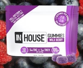 Photograph of product: In House | Wild Berry 5:1 TH-ouiv:TH-oui Gummies ( H ) 10pk | 100mg