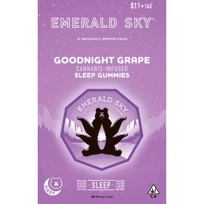 Photograph of product: Goodnight Grape CBN Sleep 100mg GUMMIES - Emerald Sky