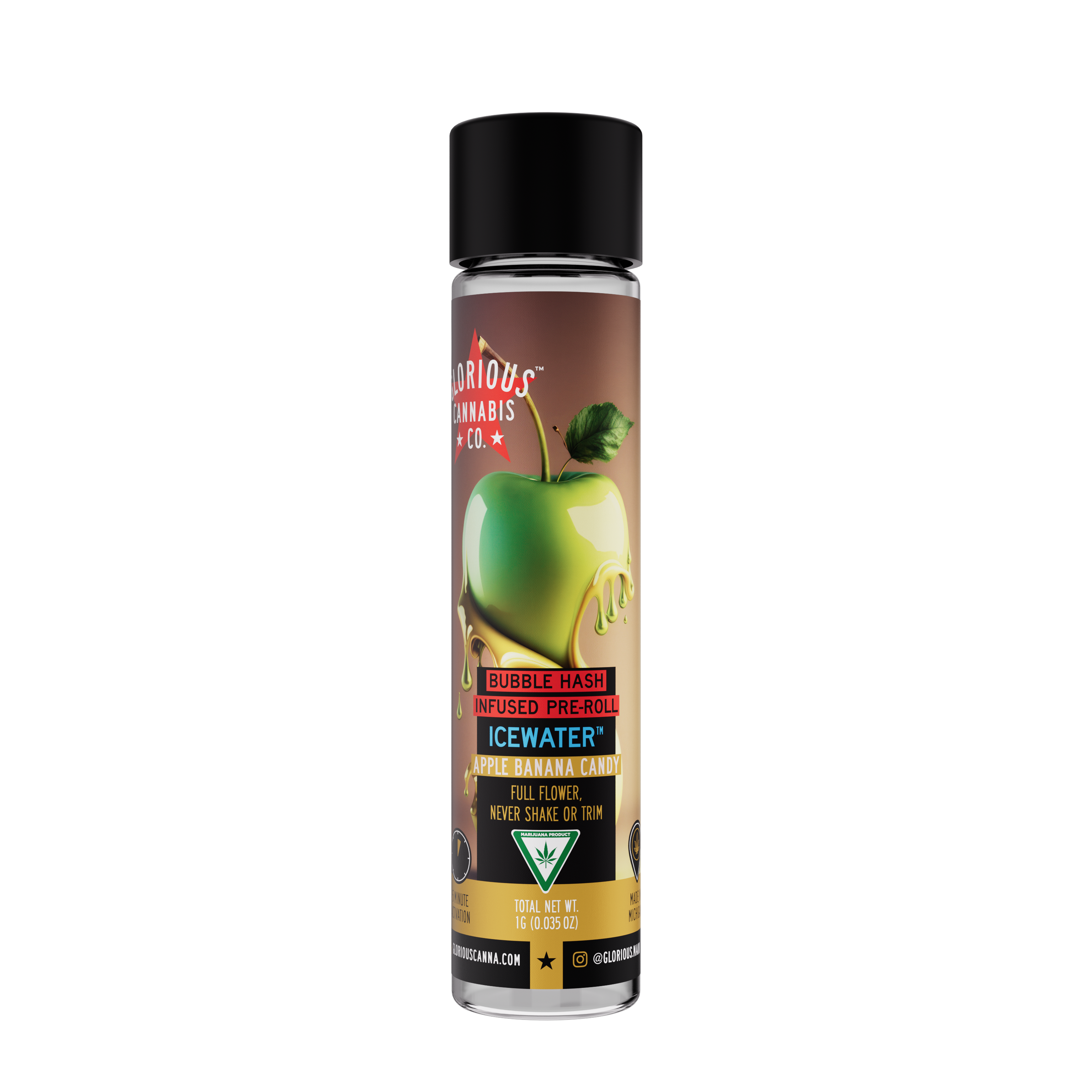 Photograph of product: Glorious | Apple Banana Candy | Icewater Infused Pre-roll Hybrid