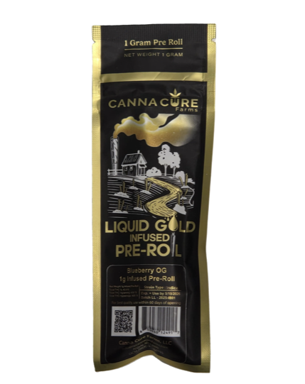 Photograph of product: Canna Cure- Raspberry Dream (S)- Liquid Gold Infused Pre-Roll