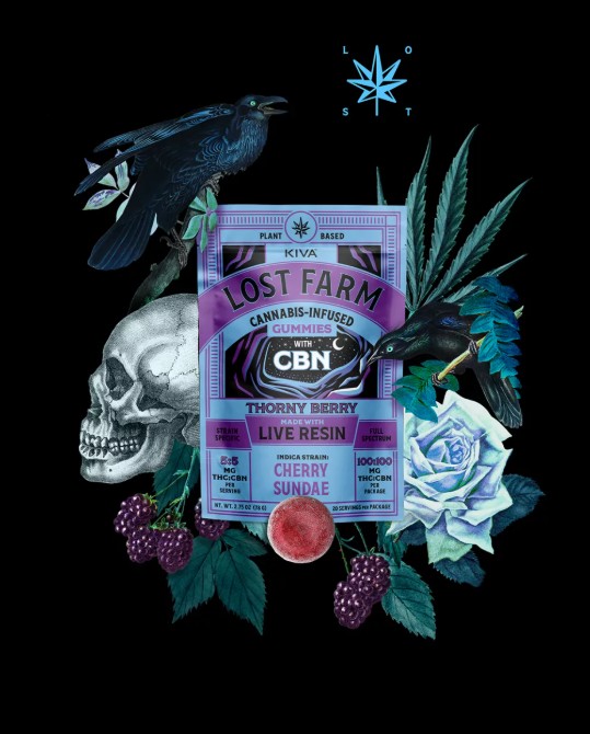 Photograph of product: Lost Farms - Thornyberry x Cherry Sundae 1:1 - Live Resin Gummies | 10-Pack | 100mg