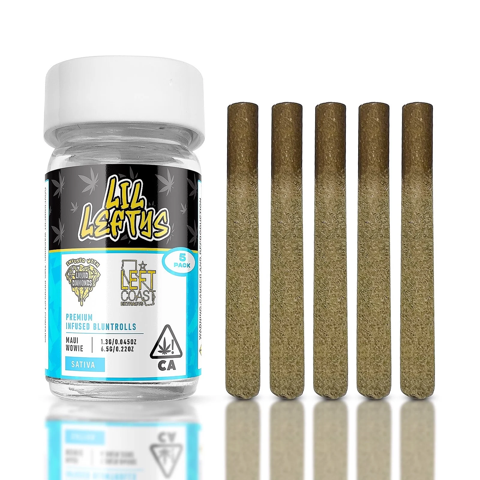 Photograph of product: Left Coast | Maui Wowie | Infused Mini Blunt | 1.3g 5pk