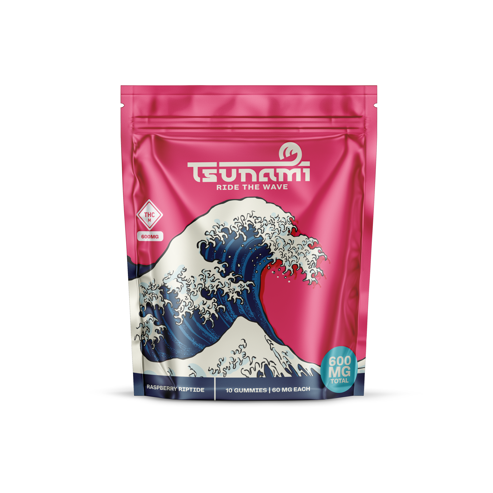 Photograph of product: TSUNAMI - RASPBERRY RIPTIDE 600 MG GUMMIES