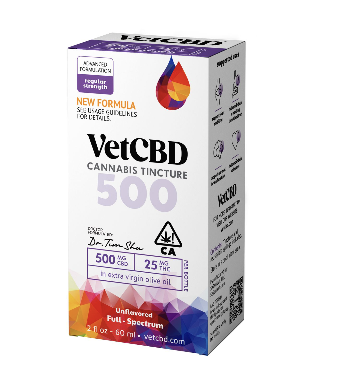 Photograph of product: 20:1 500MG CBD 25MG TH-oui 60 ML TINCTURE