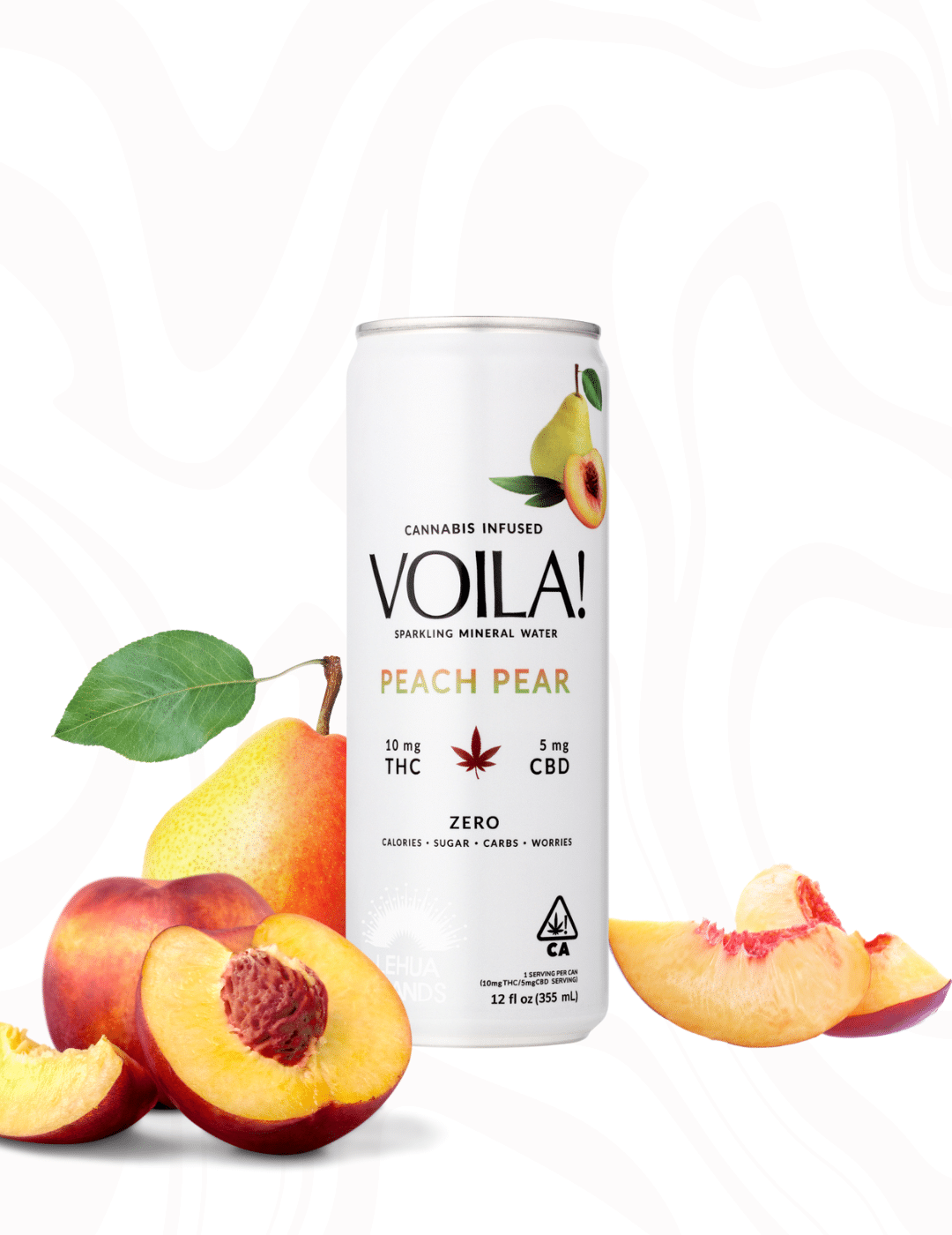 Photograph of product: Voila | Peach Pear Sparkling Water 10mg   10 Mg