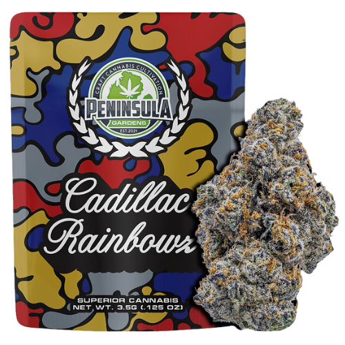 Photograph of product: Peninsula Gardens Cadillac Rainbows Pre-Packed 3.5g