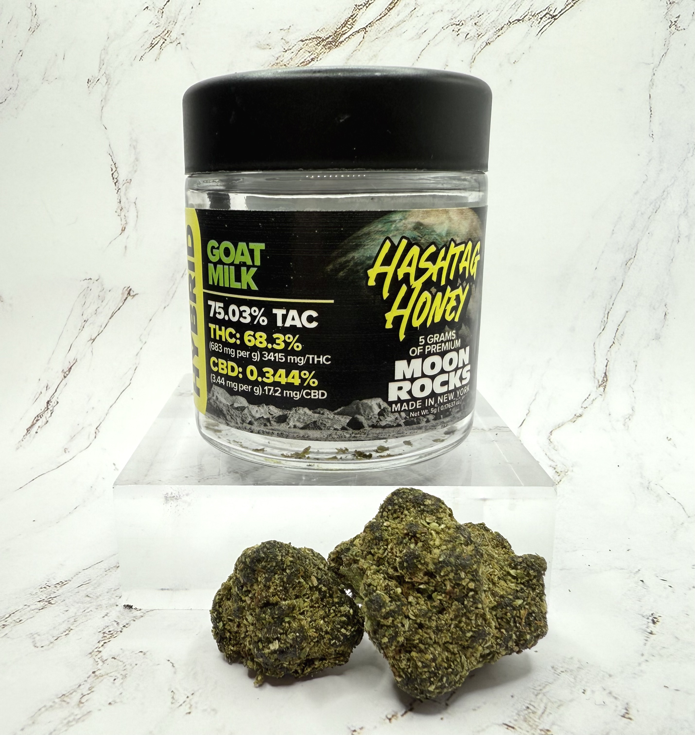Photograph of product: au chocolattag Honey - Goat Milk - Moon Rocks - 5g