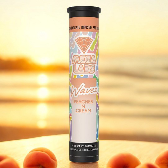 Photograph of product: Wavez Peaches N Cream (S) 1g Live Resin Infused Pre Roll