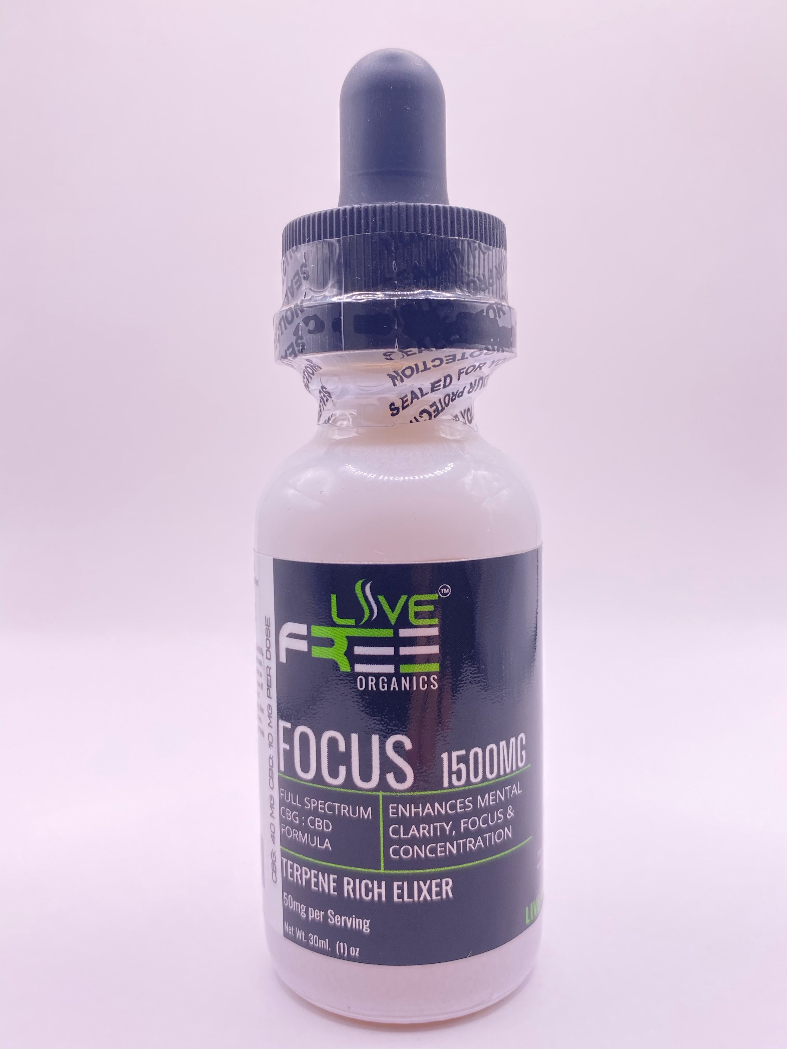 Photograph of product: Live Free - Focus Tincture -  1500 mg