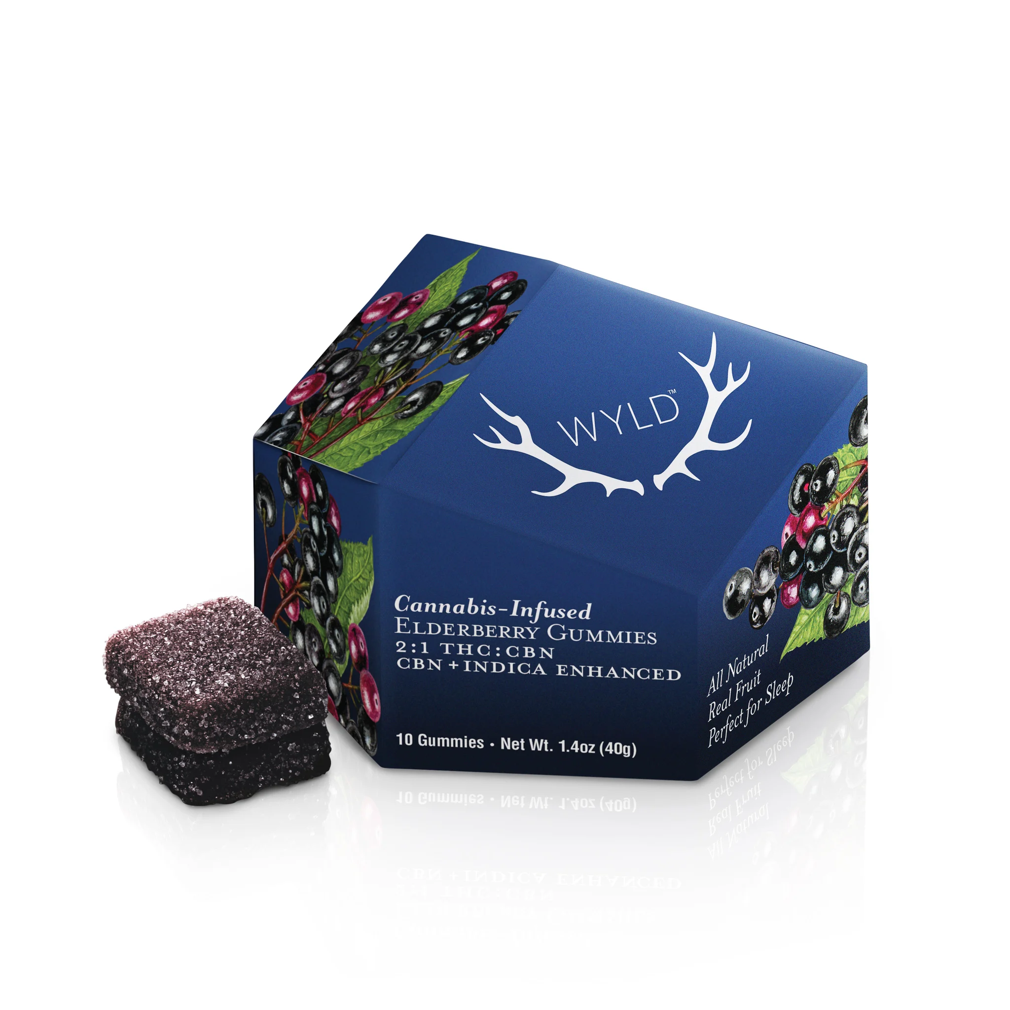Photograph of product: WYLD Gummies (100mg TH-oui : 50mg CBN) 10ct Elderberry Oui'd