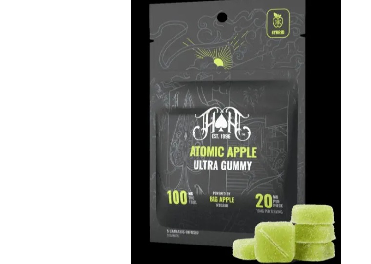 Photograph of product: Heavy Hitters | Atomic Apple | Ultra Gummy 10mg/Serving | 5pk