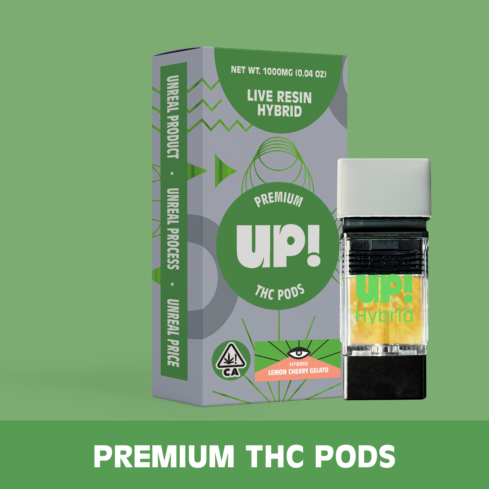Photograph of product: UP! - Lemon Cherry Gelato (Hybrid) Live Resin Pod