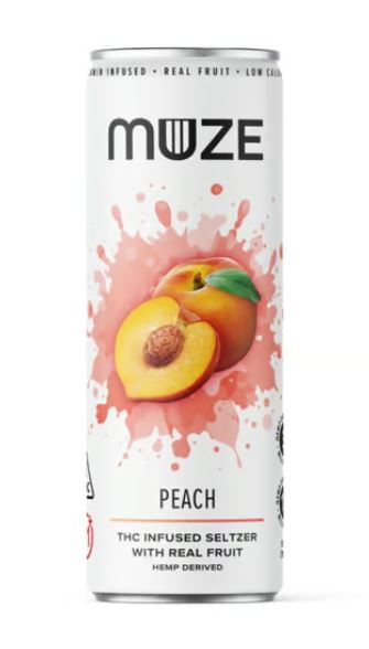 Photograph of product: MUZE Seltzer - Peach 12oz
