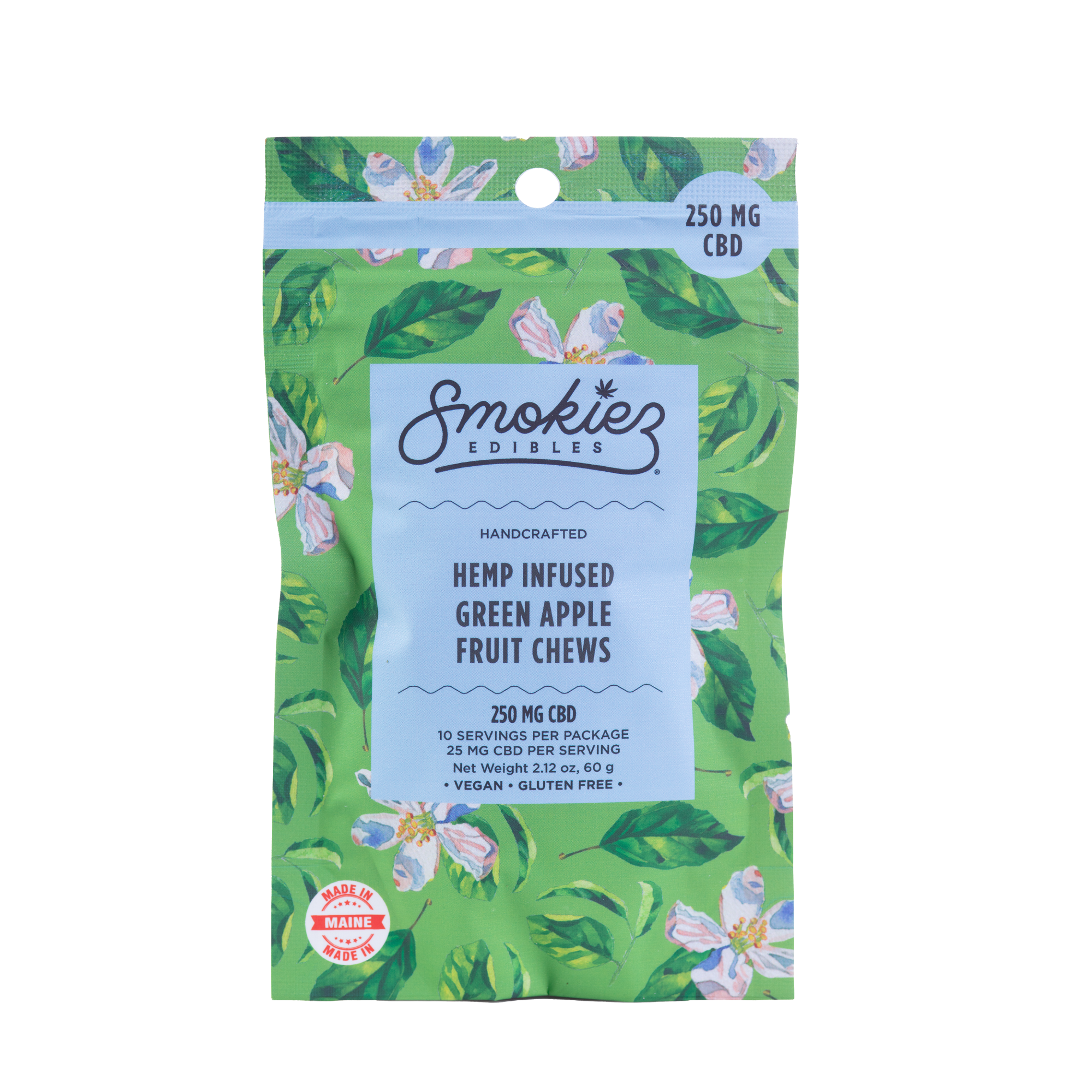 Photograph of product: 250mg CBD Green Apple Fruit Chews