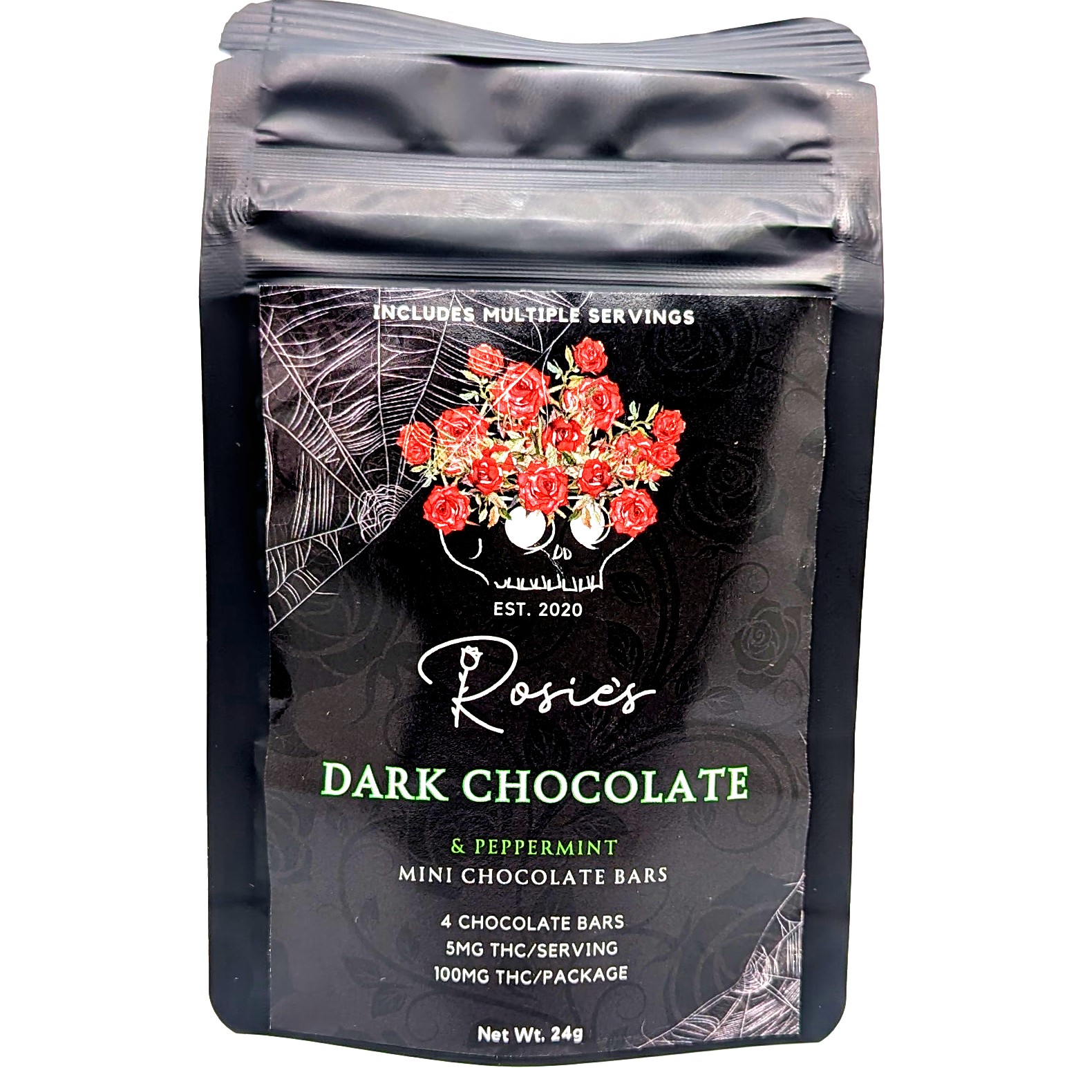 Photograph of Product: Dark Chocolate & Peppermint Mini Bars 100mg