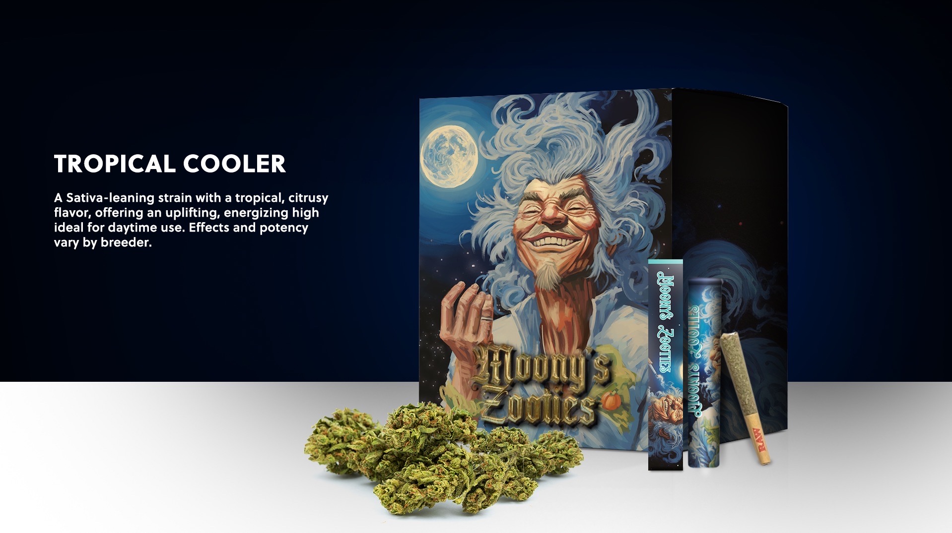 Photograph of product: Moonys Zooties |  Tropical Cooler | 0.5g | Pre-Roll