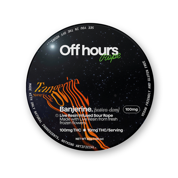 Photograph of product: Off Hours - Banjerine (Sour Tangie Sunrise) Live Resin Rope - 100mg