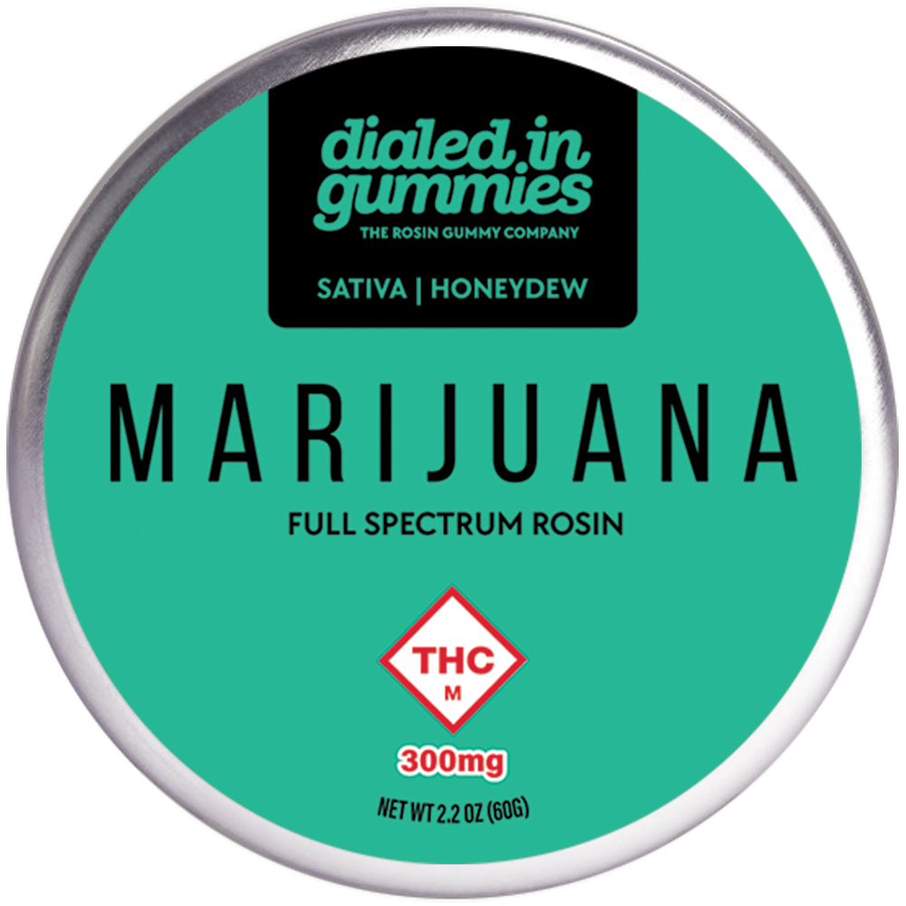 Photograph of product: Dialed In: Rosin Gummies | Honey Dew | Oui'd | 300mg | 10pk