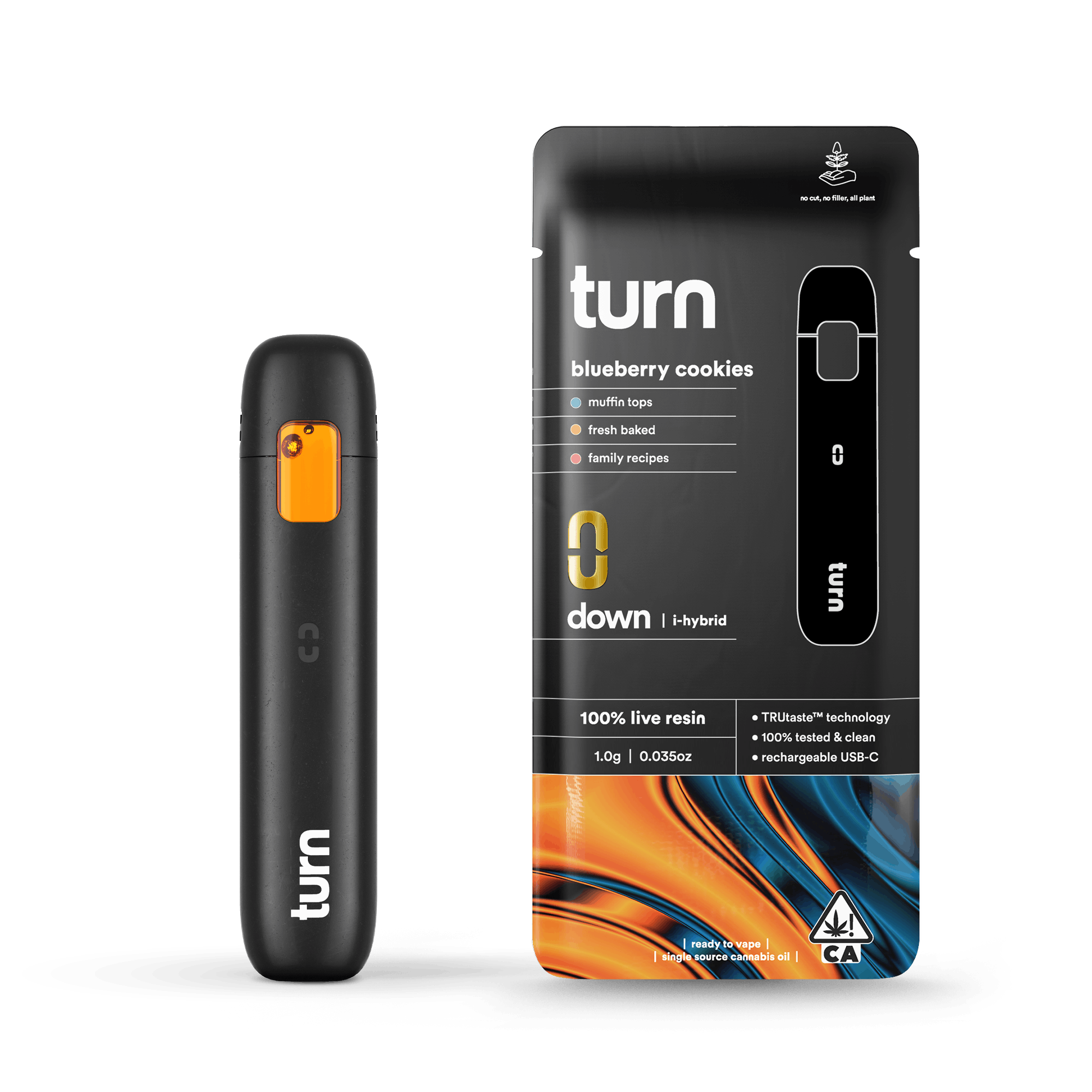 Photograph of product: Turn | Blueberry Cookies Live Resin All-In-One | 1g