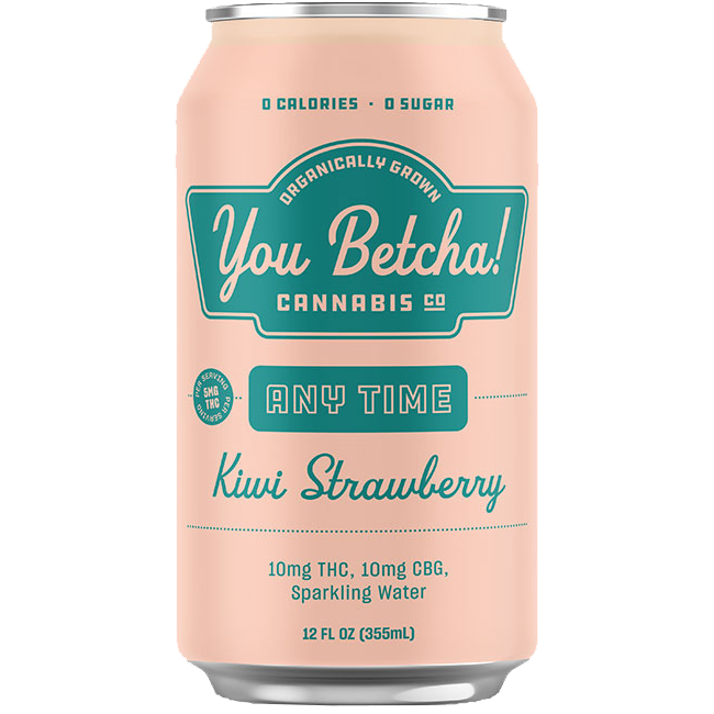 Photograph of product: You Betcha! Any Time Beverage Strawberry Kiwi 10mg TH-oui / 10mg CBG