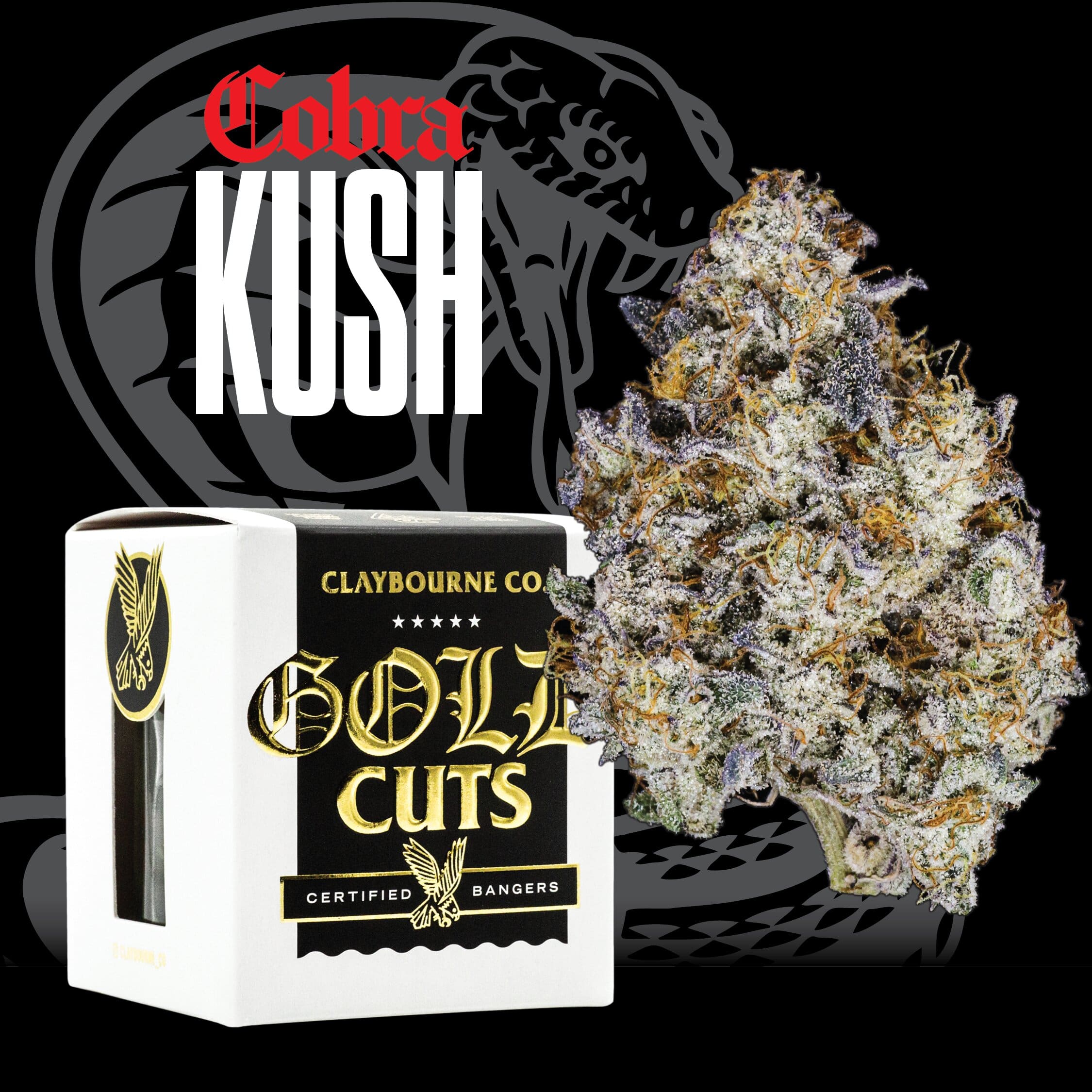 Photograph of product: Cobra Kush Claybourne Gold Cuts - 3.5g