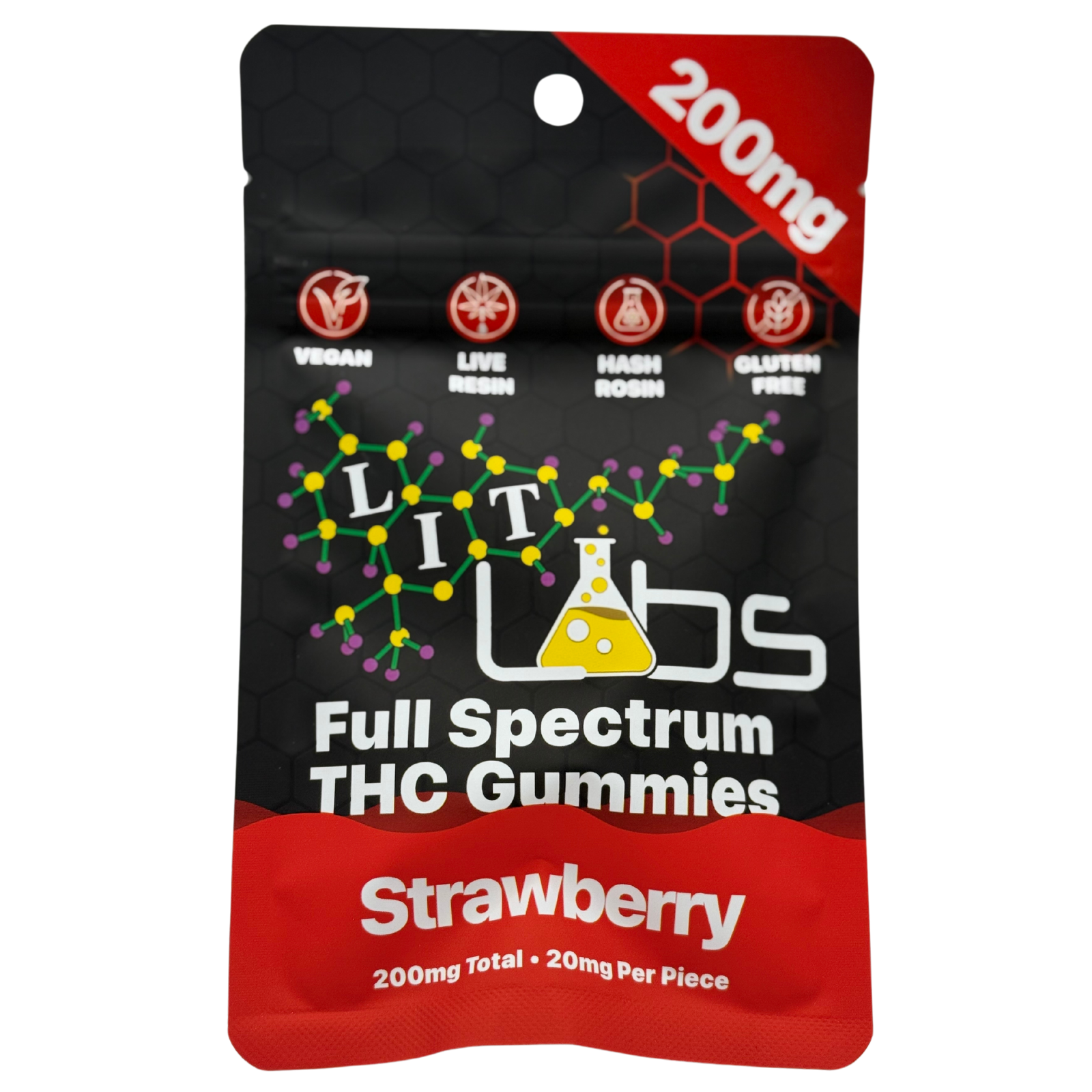 Photograph of Product: Lit Labs | 200mg Full Spectrum | Strawberry