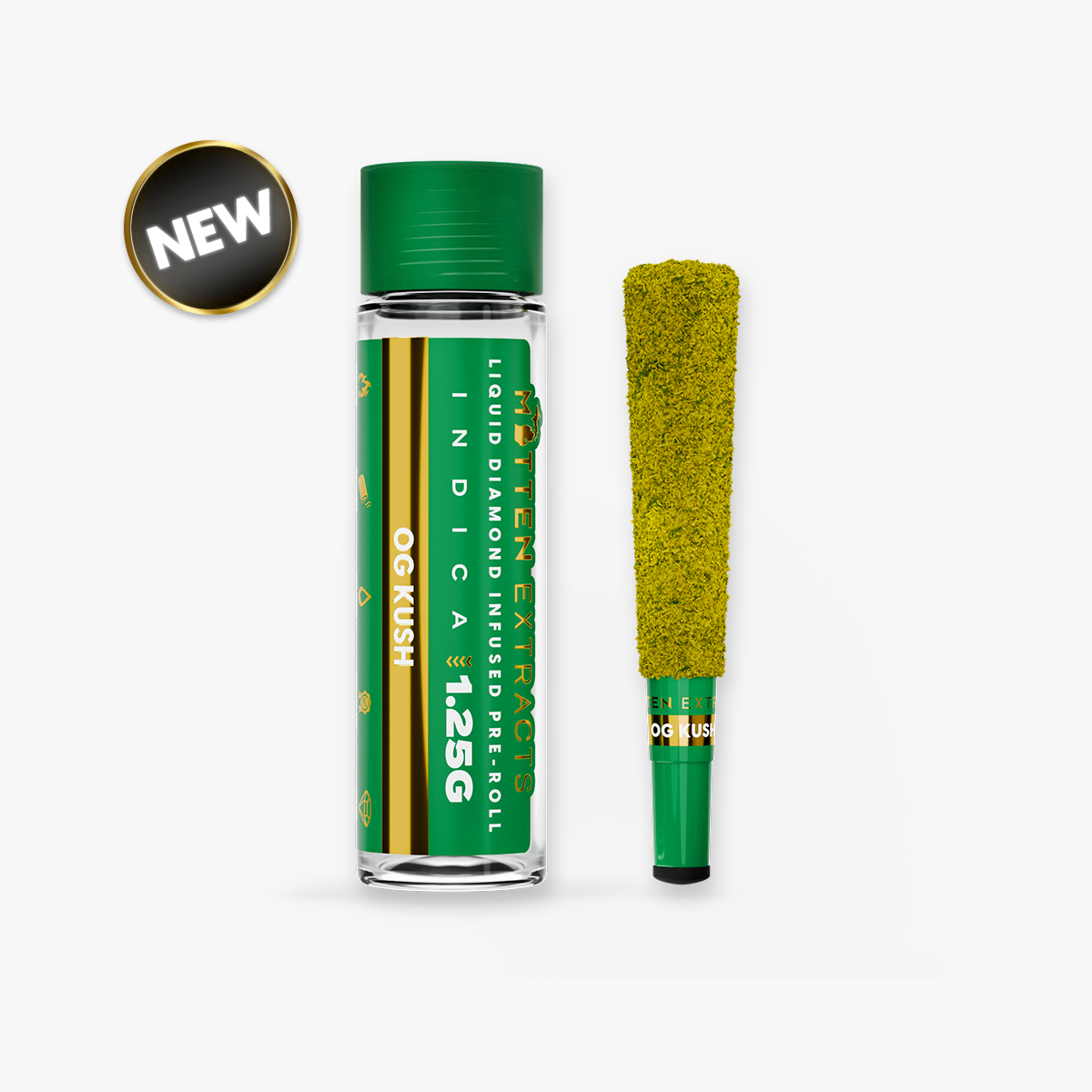 Photograph of product: Mitten Extracts - Liquid Diamond Pre-roll 1.25g - OG Kush - Oui'd