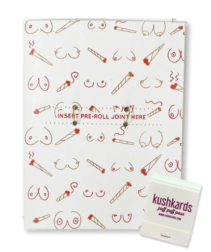 Photograph of product: KushKards | Doobies & Boobies Pre-Roll Card | Greeting Cards