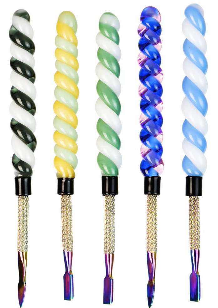 Photograph of product: Unicorn Horn Glass & Anodized Steel Dab Tool - 6"