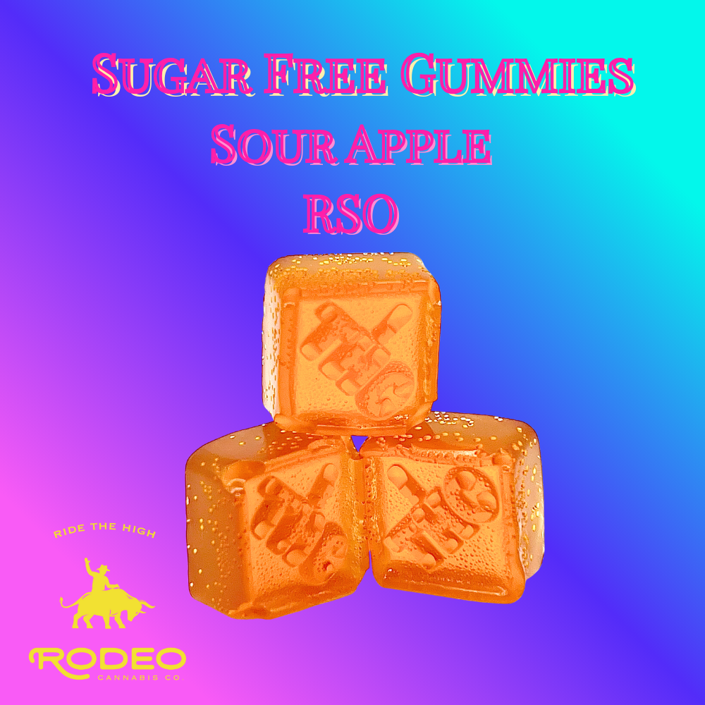 Photograph of product: Sour Apple RSO Sugar Free Gummies T4.51 (00218) 20pk
