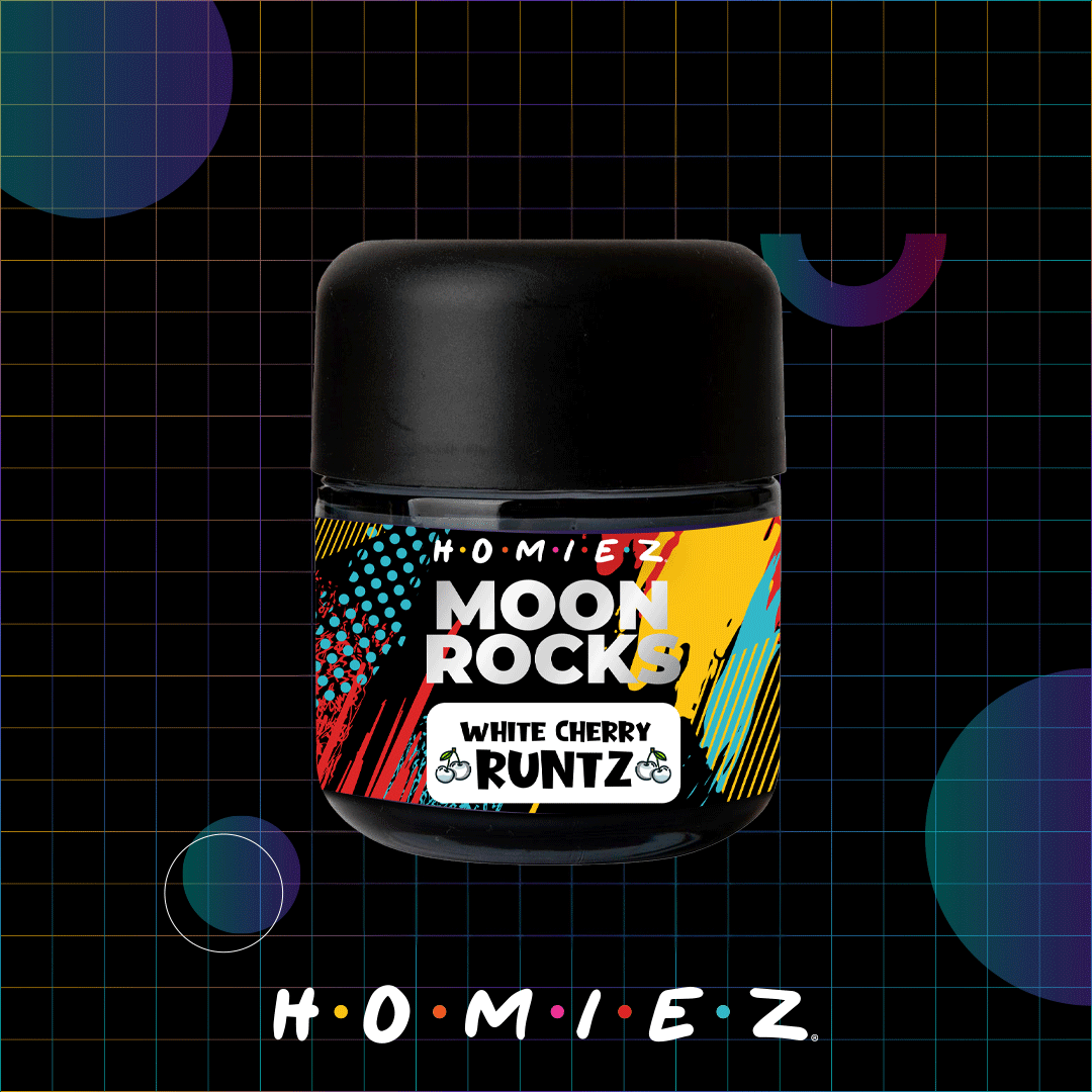 Photograph of product: Infused Flower - Homiez - Moon Rocks - White Cherry Runtz - (Oui'd) - 29.51% TH-oui