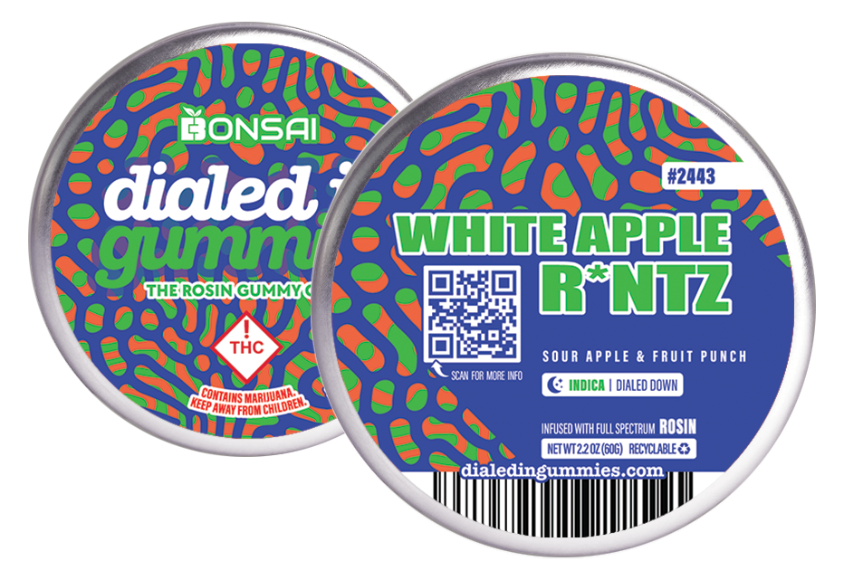 Photograph of product: Dialed-In - (I) - White Apple R*ntz Gummies - Batch 2443