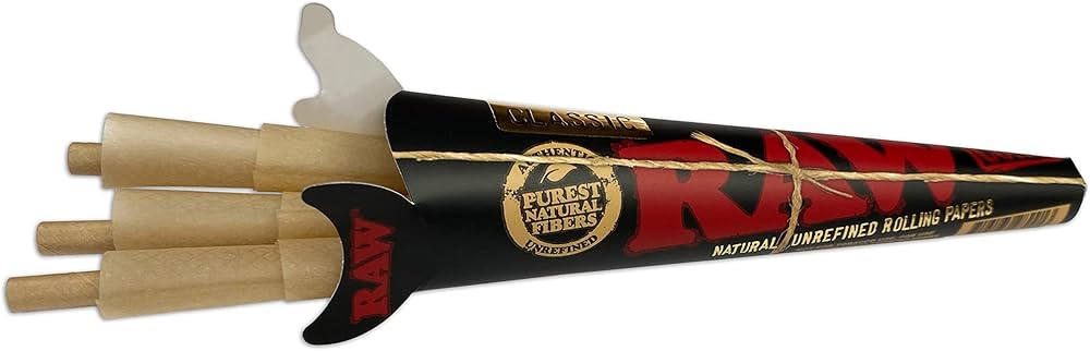 Photograph of product: RAW Classic Black Natural 1 1/4 Cones - 6pk