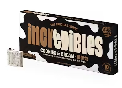 Photograph of product: Incredibles Chocolate 10pk/100mg- Cookies & Cream