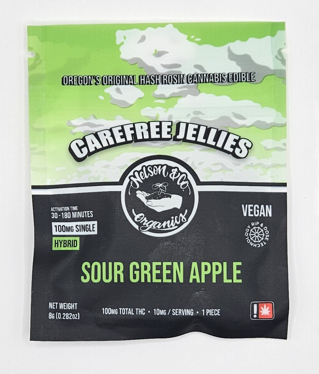 Photograph of product: Nelson & Co. - 100mg Sour Green Apple Gummy