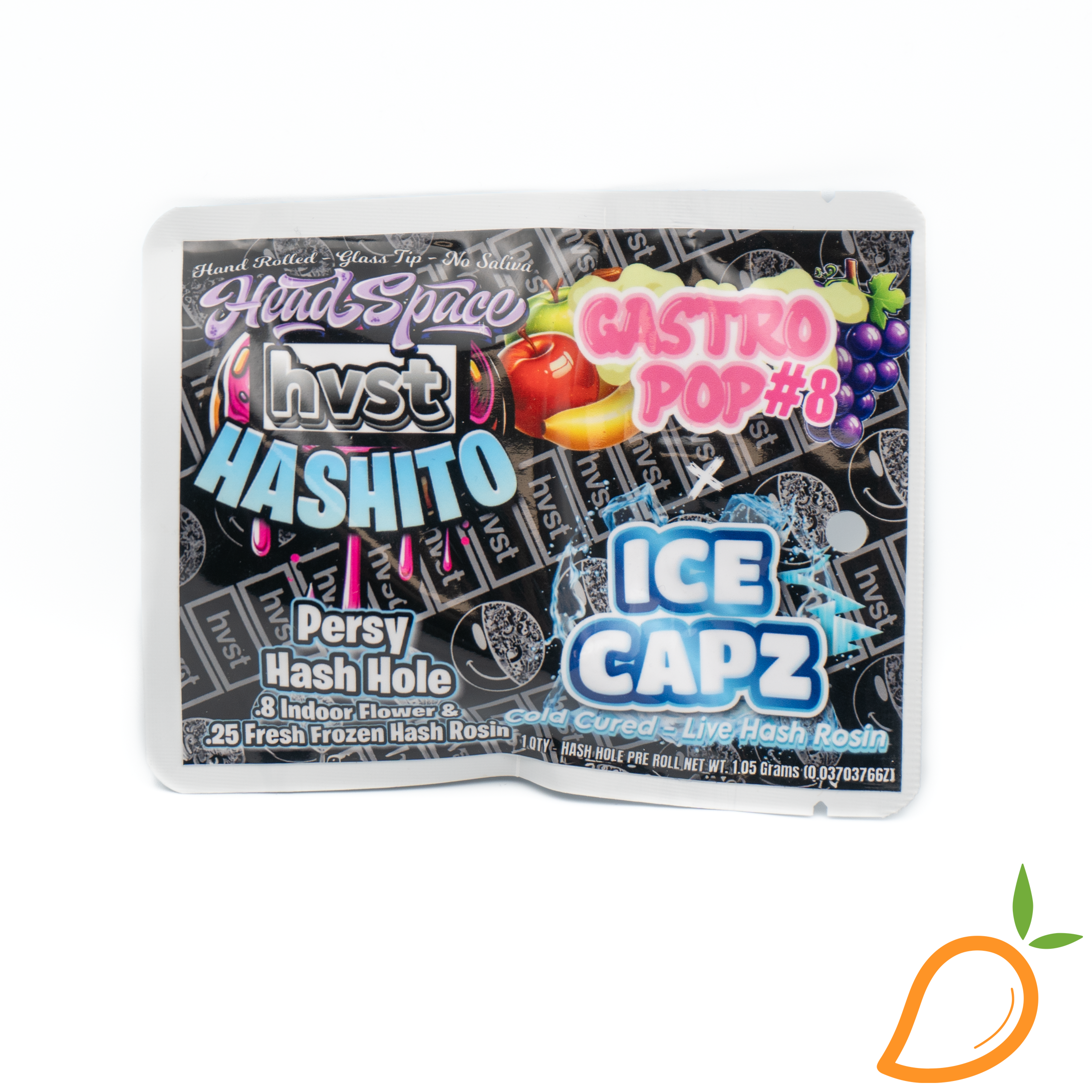 Photograph of product: 1.05g Gastro Pop #8 x Ice Capz Infused Preroll HeadSpace au chocolatito