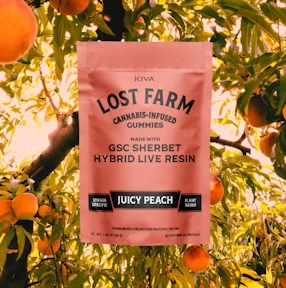 Photograph of product: Lost Farm Live Resin Gummies Juicy Peach x GSC Sherbet