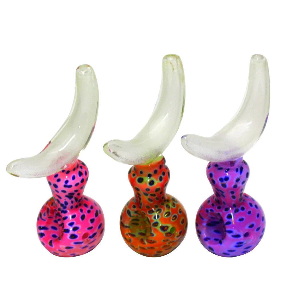 Photograph of product: 5.5" Moon Glow in the Dark Glass Hand Pipe