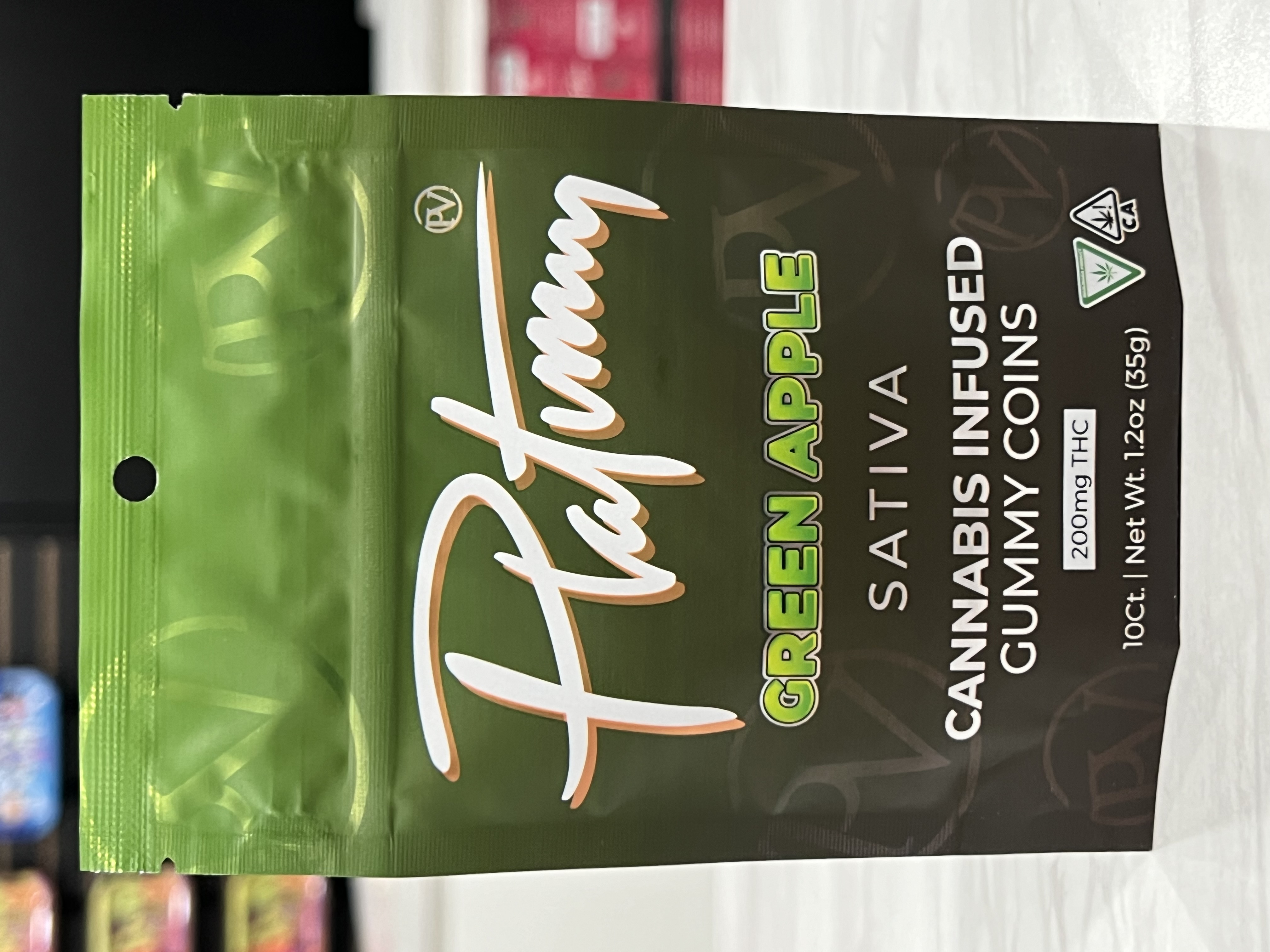 Photograph of product: Platinum Gummies - Green Apple - 200MG