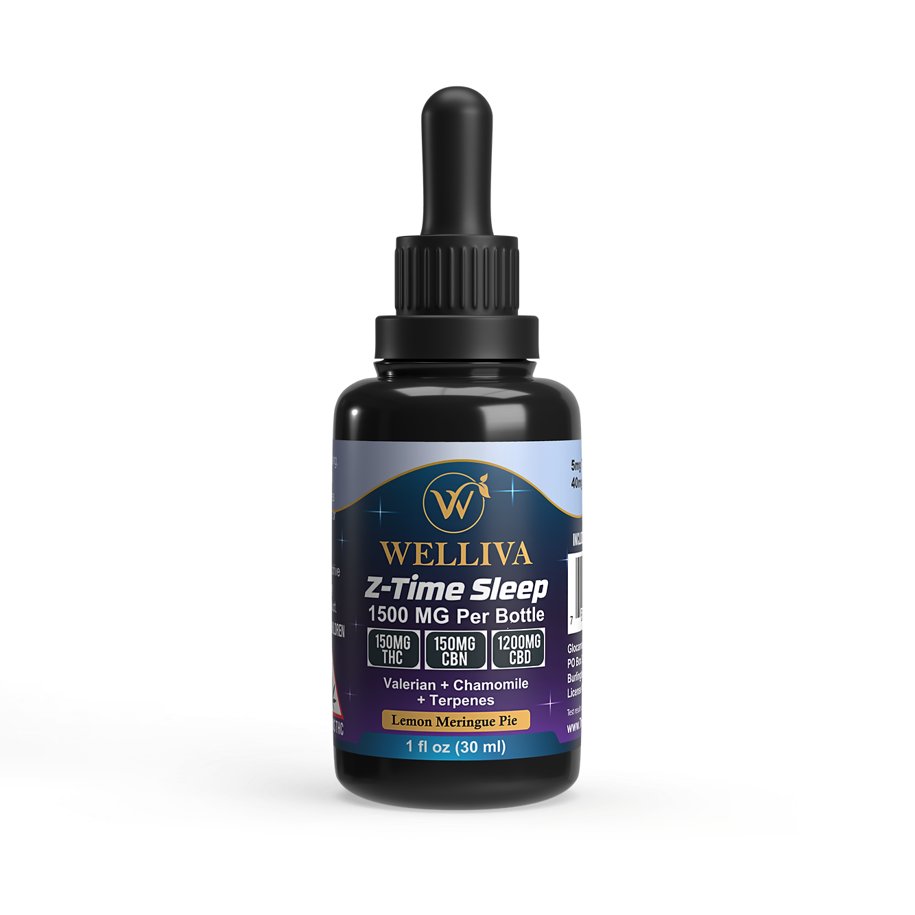 Photograph of Product: Z-Time Sleep Tincture | 150mg THC : 150mg CBN : 1200mg CBD